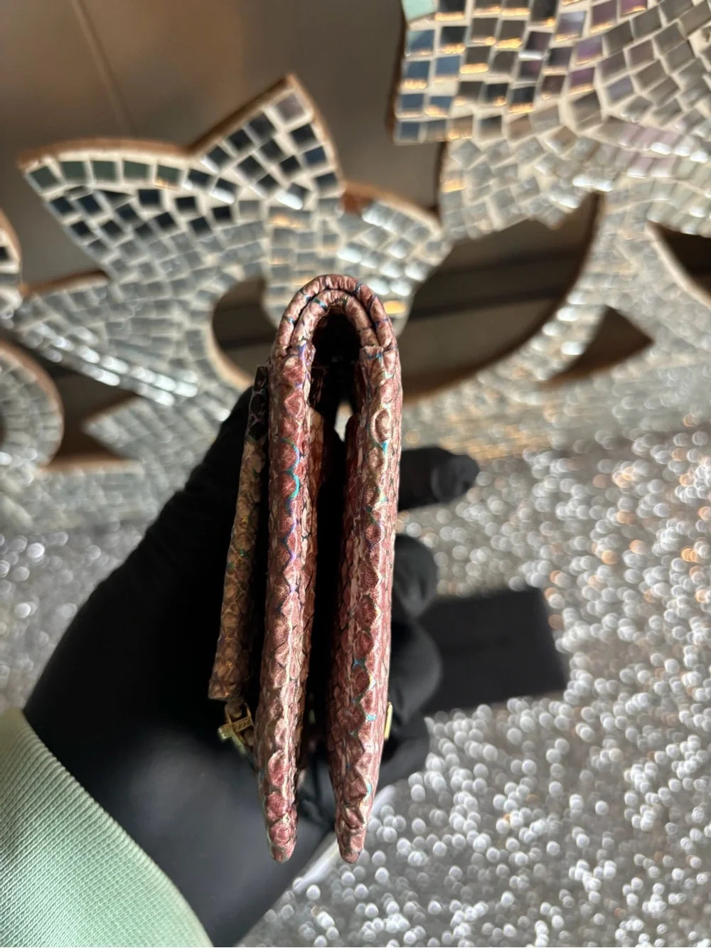 🎀Brahmin Jane Multi-Color‎ Genuine Leather Wallet - Pink Snake Print